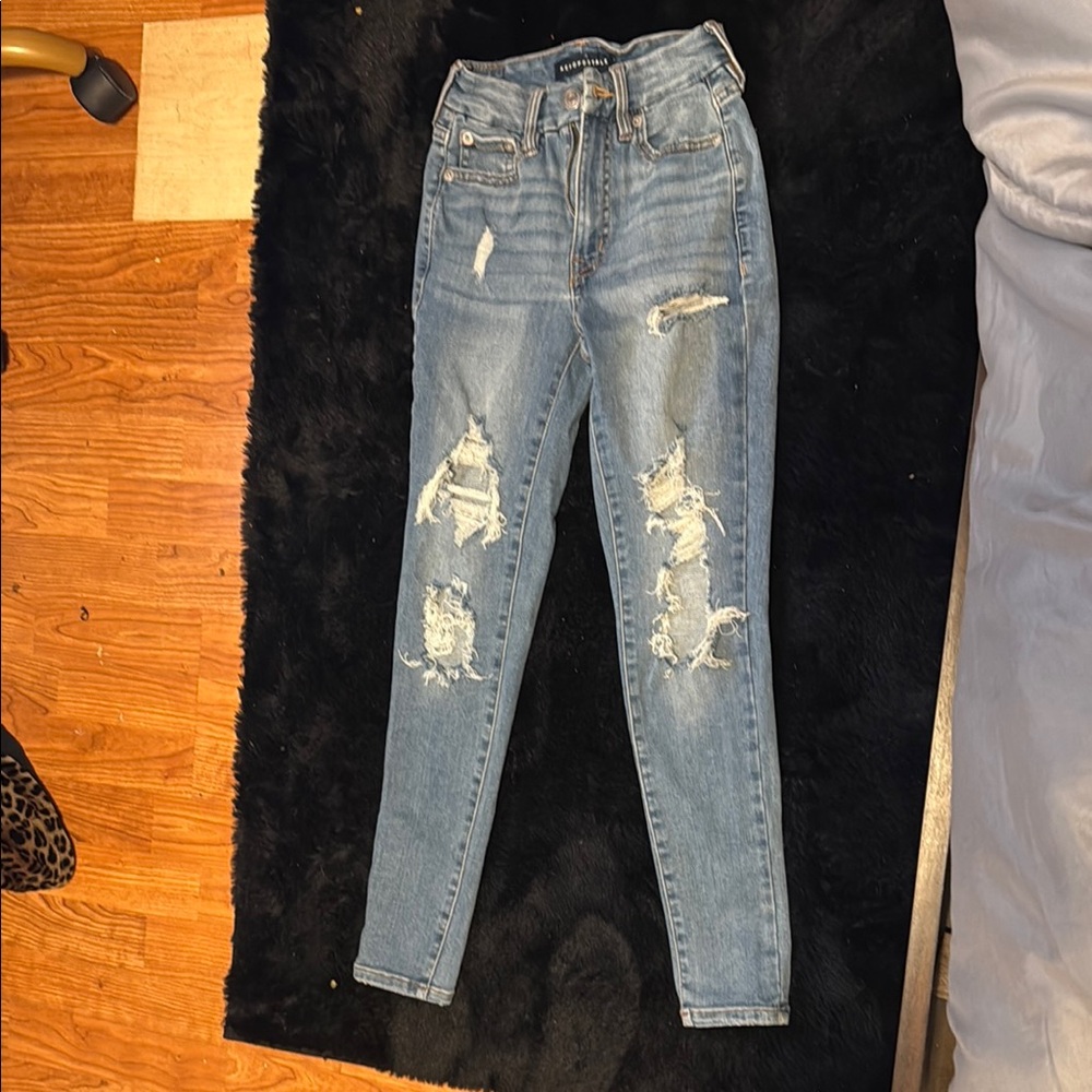 Distressed Blue Jeans